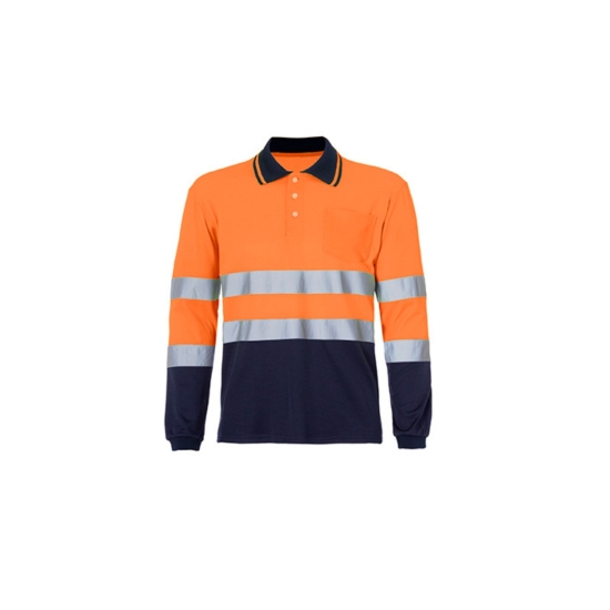 BORI 4 Two-tone long-sleeved polo shirt with double coverage