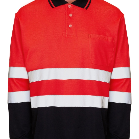 BORI 8 Long-sleeved polo shirt, two-tone double-sided