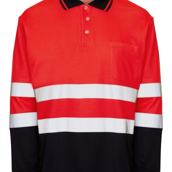 BORI 8 Polo long-sleeved, bicolor double-sided polo shirt