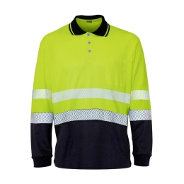BORI 10 PREMIUM Polo manche longue double face, bandes  réfléchissantes segmentées